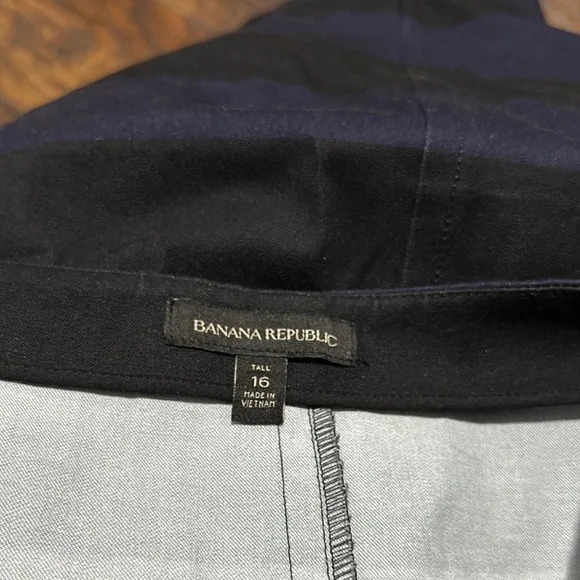 Banana Republic Black and Blue Striped Stretch Faded Denim Dress 16 Tall - Picture 13 of 14